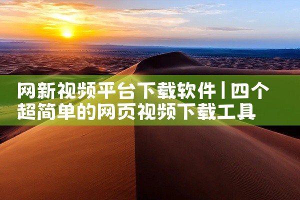 网新视频平台下载软件