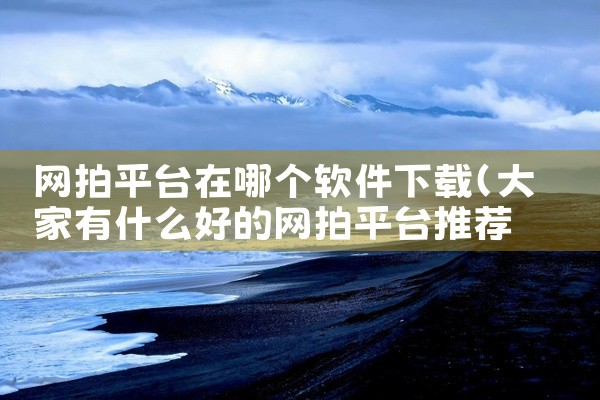 网拍平台在哪个软件下载