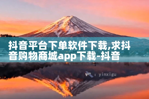 抖音平台下单软件下载