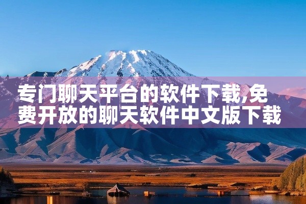 专门聊天平台的软件下载