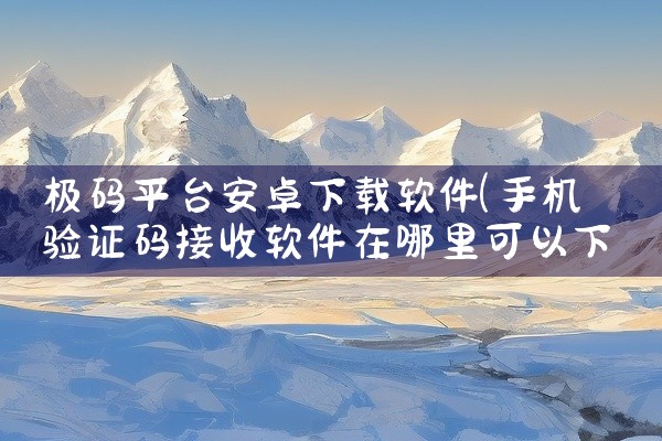 极码平台安卓下载软件